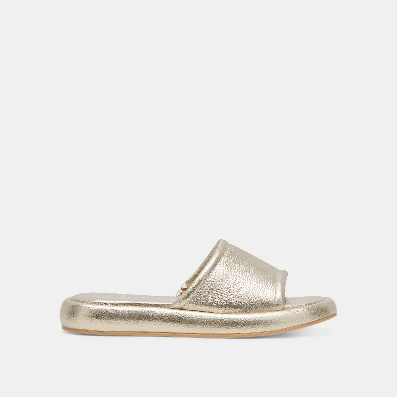 All-Season Shoes Deal AISHA SANDALS GOLD METALLIC LEATHER