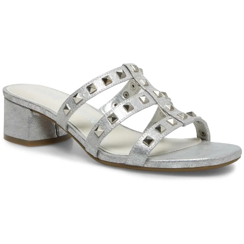 Anne Klein Womens Ray Metallic Studded Dress Sandals