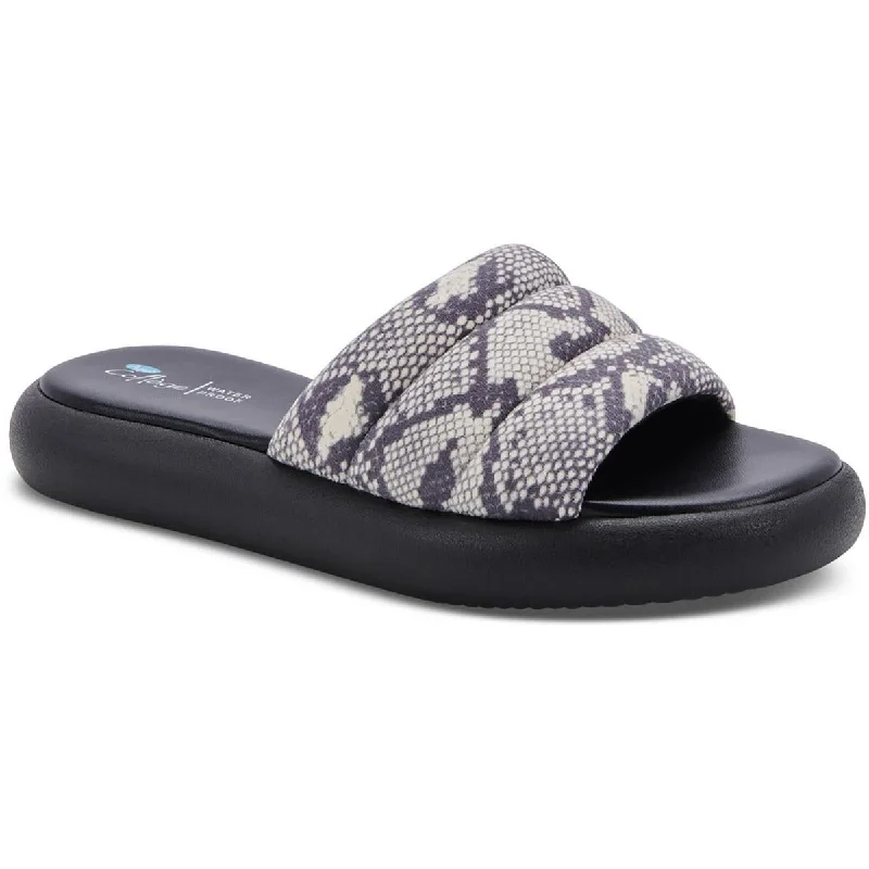 Comfortable Motion Flexible Shoes Aqua College Womens Simona Open Toe  Pool Slides