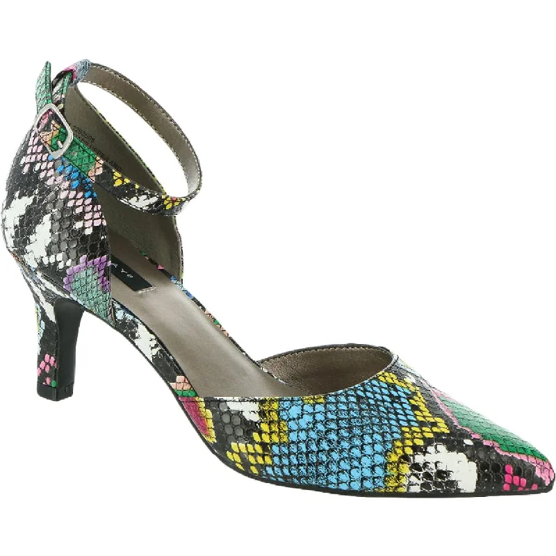 Trendy Styles Array Womens Lynley Faux Leather Ankle Strap Dress Heels