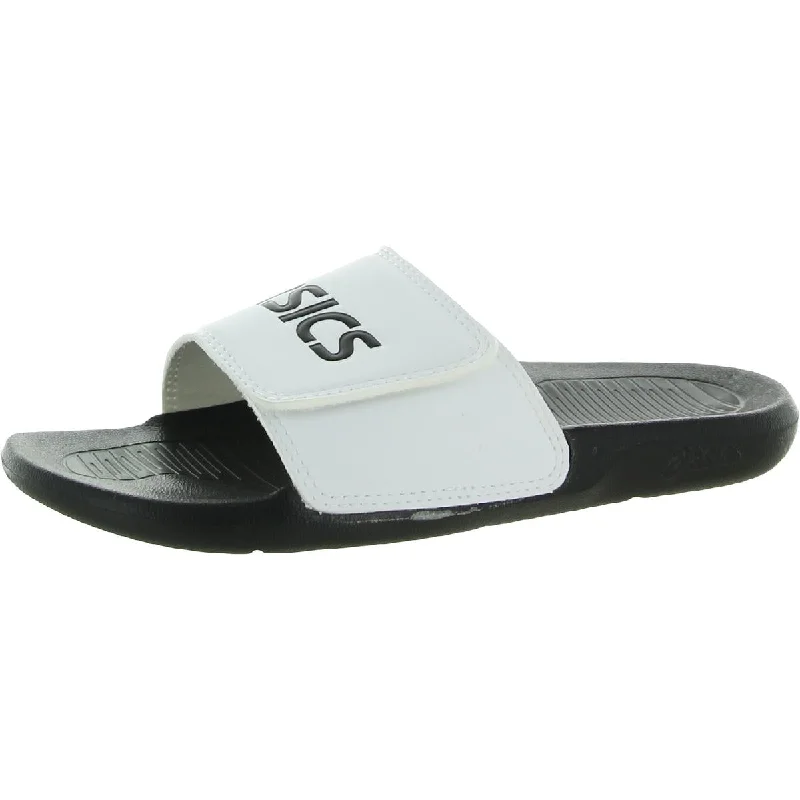 Crazy Price Slashing Asics Womens AS002 Faux Leather Slip-On Pool Slides