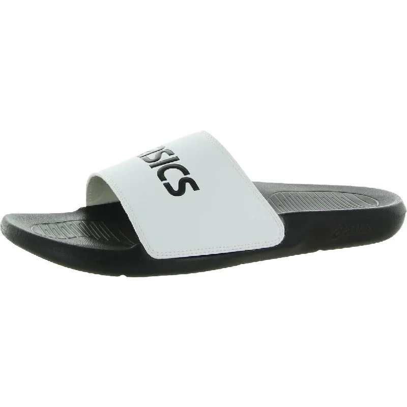 Special Offer For You Asics Womens AS003 Faux Leather Slip-On Pool Slides