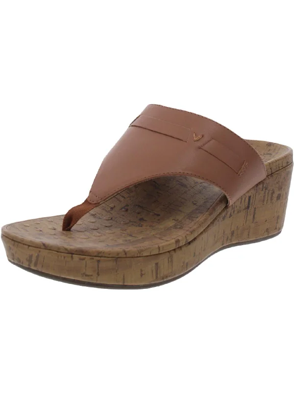 Atlantic Cameron Nat Womens Faux Leather Cork Thong Sandals