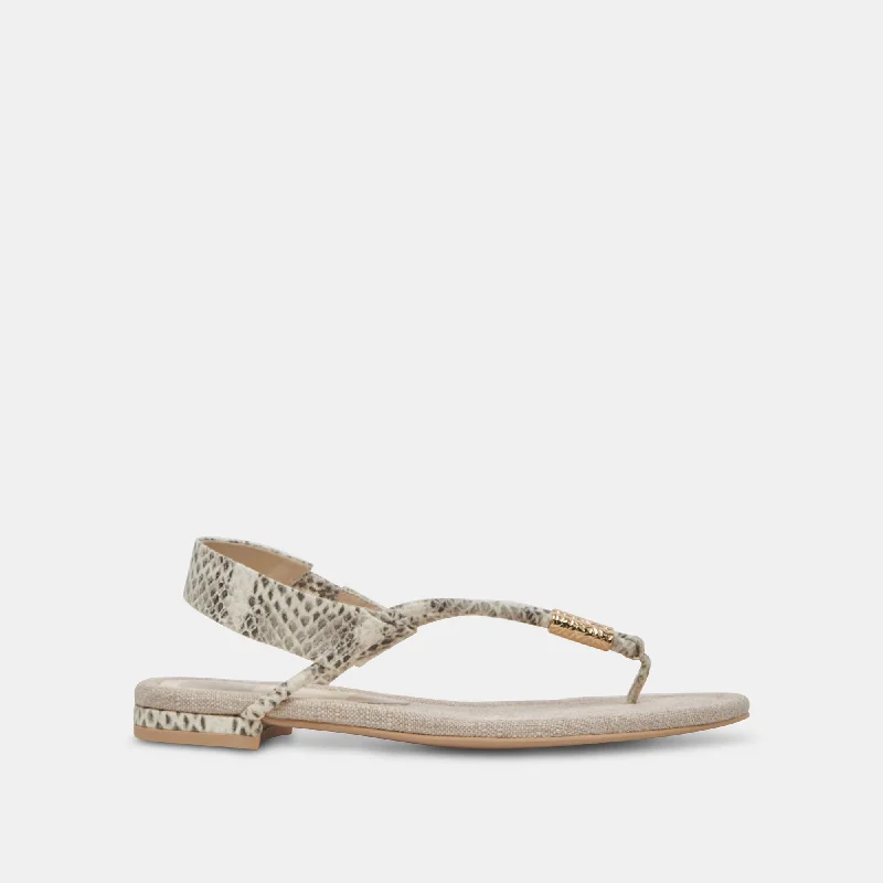 Women's Evening Shoes BACEY SANDALS GREY WHITE EMBOSSED STELLA