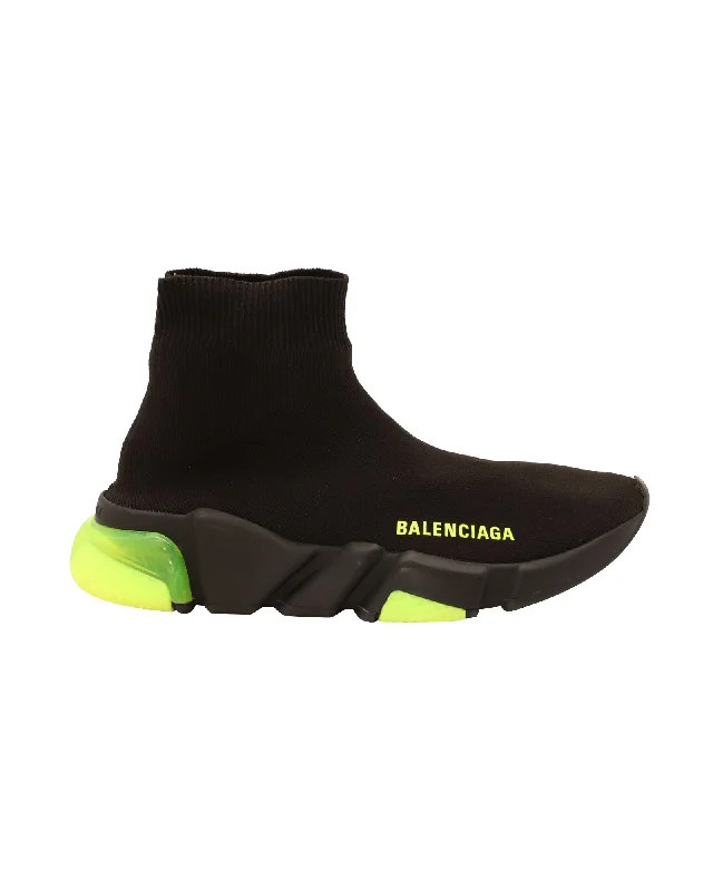 Balenciaga Speed Clear Sole Sneakers in Black Polyamide