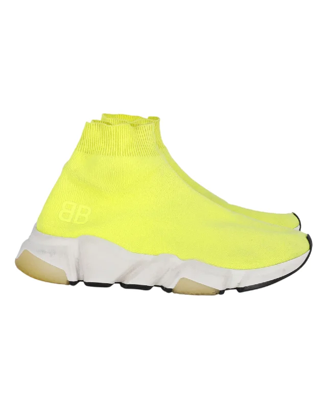 Balenciaga Speed Trainers in Neon Yellow Polyester