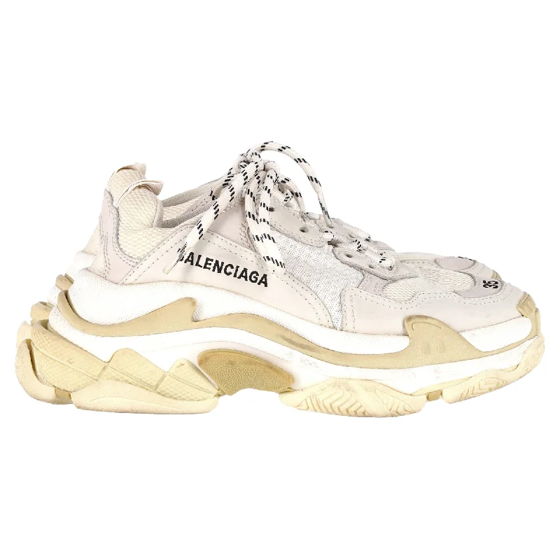 Balenciaga Triple S Sneakers in Cream Polyester