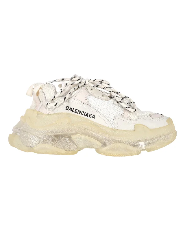 Balenciaga Triple S Sneakers in White Polyester