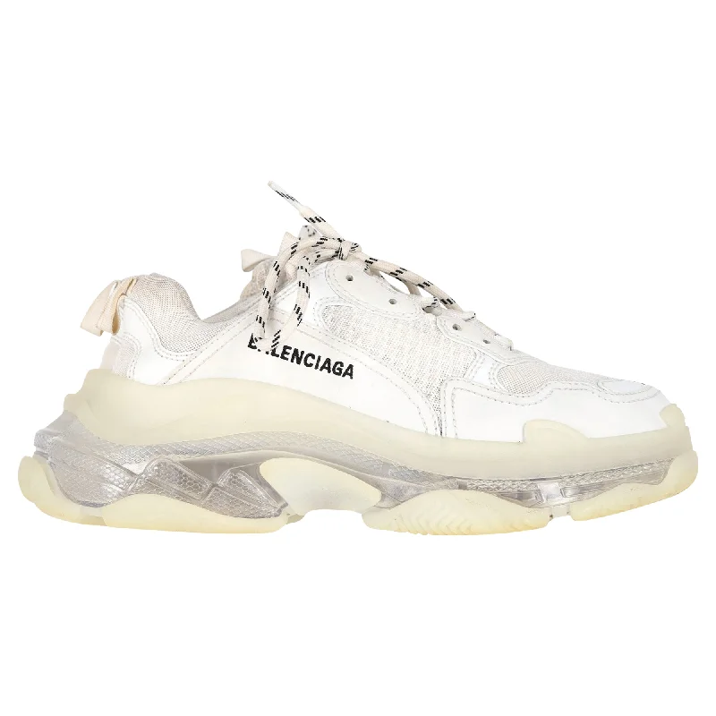 Balenciaga Triple S Women's Sneaker in White Polyester