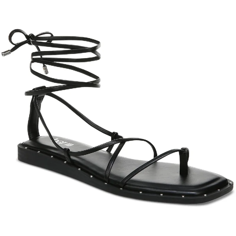 Women's Cozy Winter Boots Bar III Womens Nazrine Faux Leather Lace Up Strappy Sandals