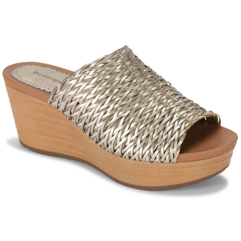 Baretraps Womens Macauley Woven Slip On Wedge Sandals