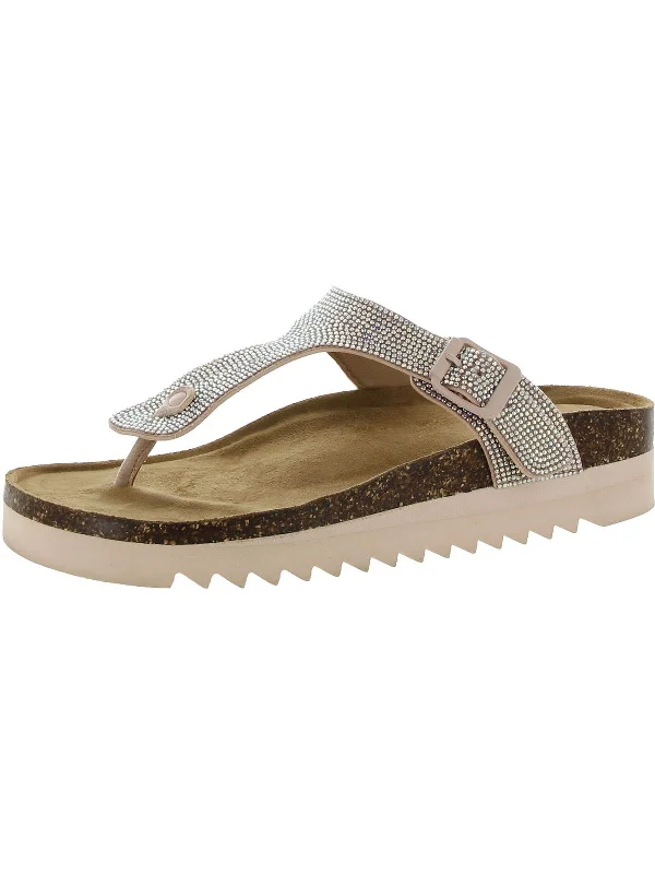 Find Your Unique Flair Barnett Womens Casual Footbed Thong Sandals