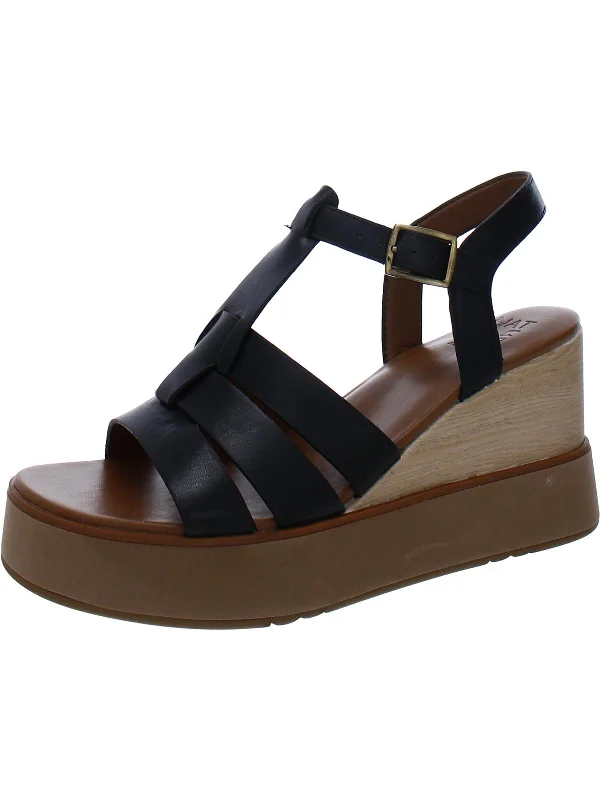 Barrett Womens Leather Strappy Wedge Sandals