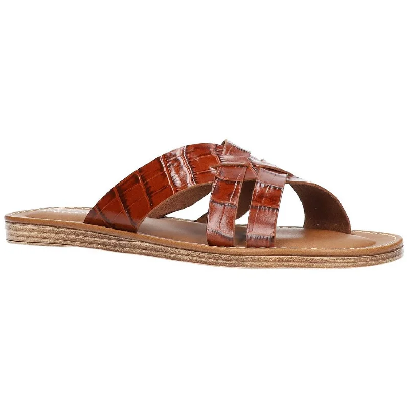 Spring Offer Bella Vita Womens Kin-Italy Leather Croc Print Slide Sandals