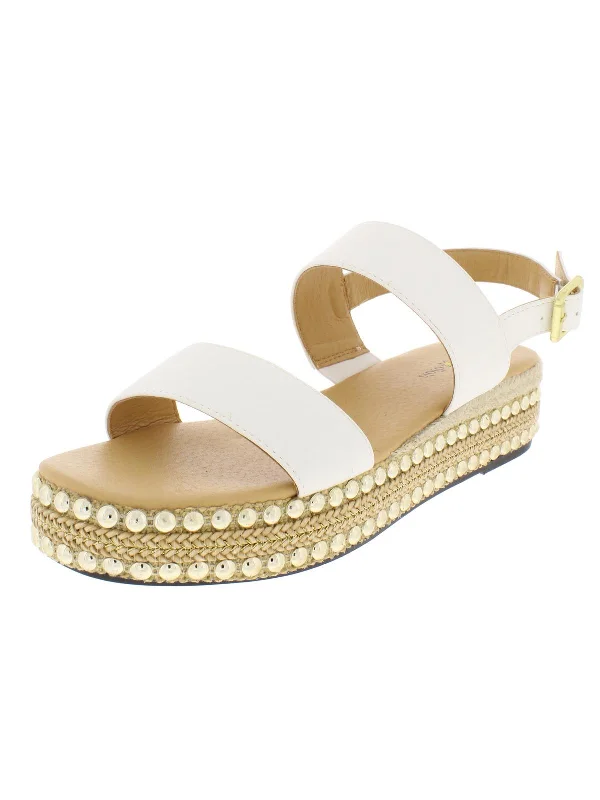 Stylish Deals Berenice Womens Faux Leather Espadrille Slingback Sandals