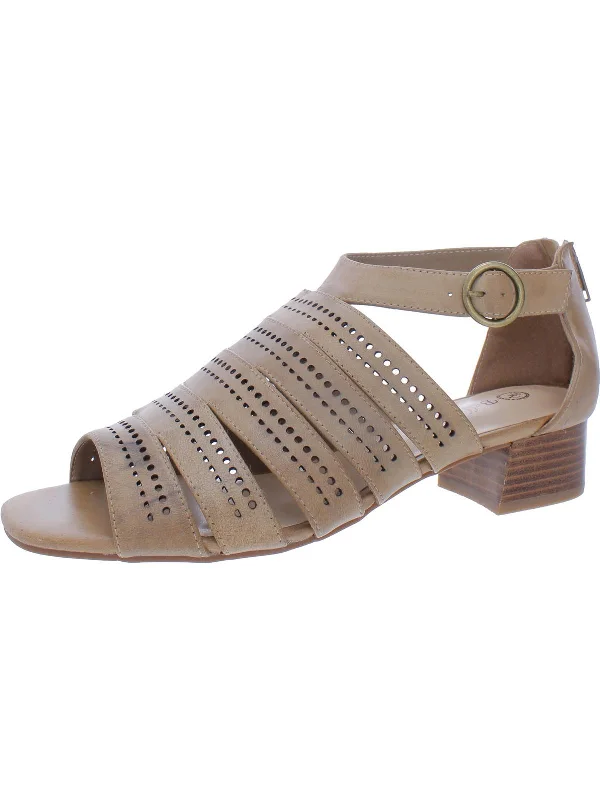 Betsy Womens Leather Perforated Gladiator Sandals