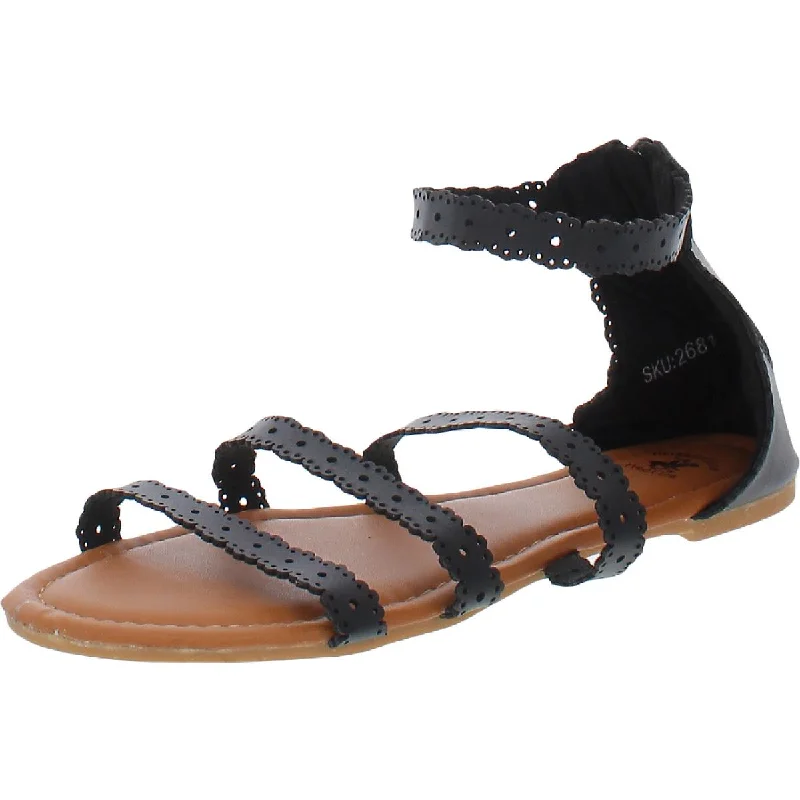 Chic & Cozy Collection Beverly Hills Polo Club Womens Flower Flat Ankle Strap