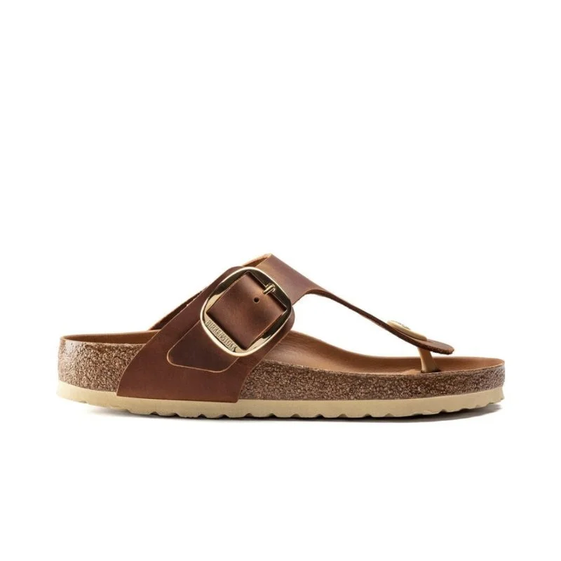 Cozy Comfort Style Sale Birkenstock Women's Gizeh Big Buckle - Cognac Oiled Leather
