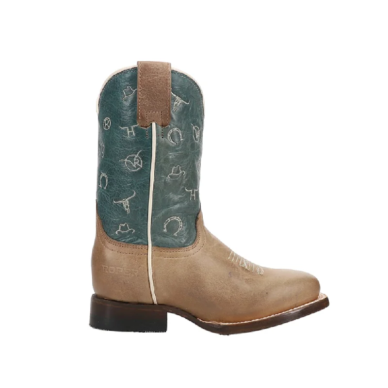 Chic Styles Brands Square Toe Cowboy Boots (Little Kid)