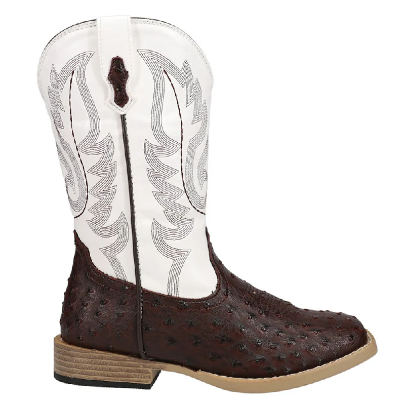 Seasonal Sale Bumps Faux Ostrich Square Toe Cowboy Boots (Big Kid)
