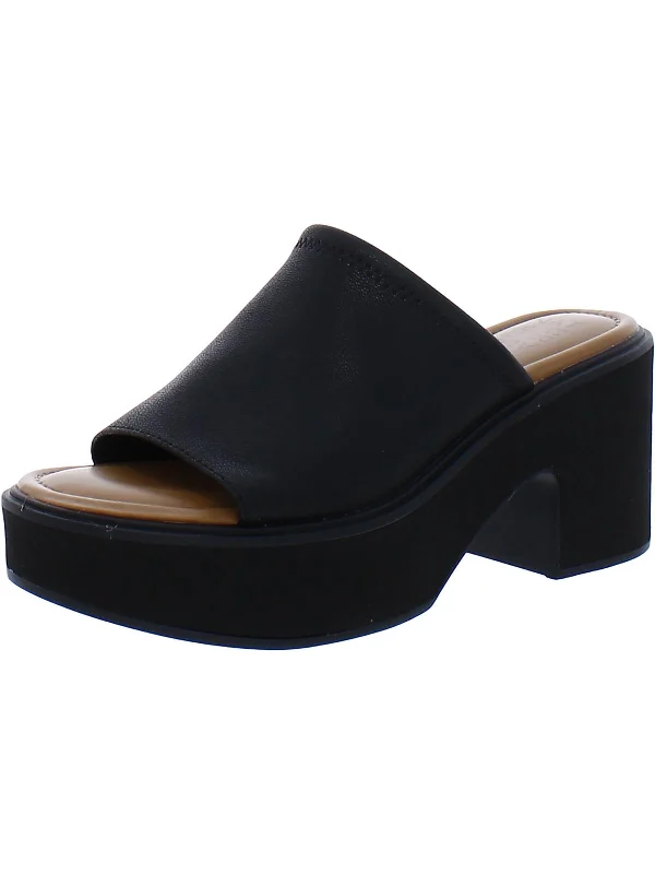 Formal Shoes Clearance Cassie Womens Faux Leather Slip On Platform Sandals