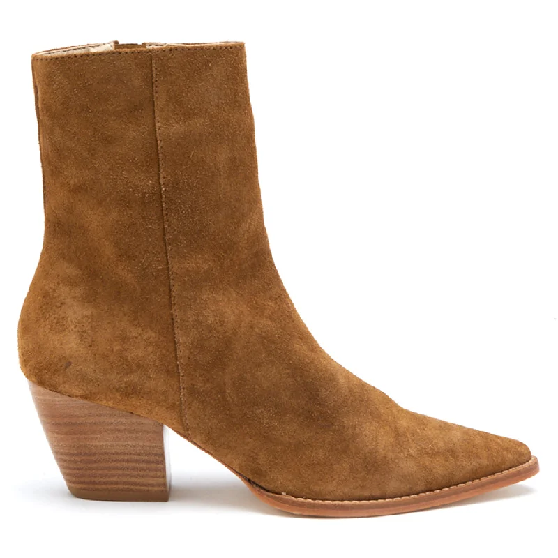 Contemporary Fashion Sale Caty Suede Pointed Toe Zippered Booties