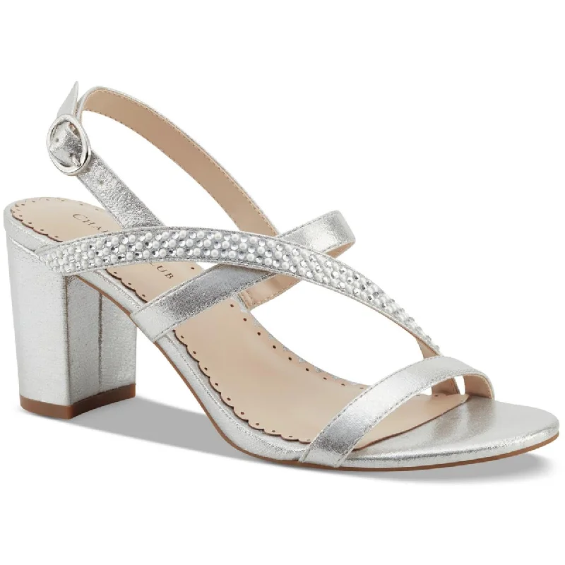 Charter Club Womens Lunah Glitter Criss-Cross Slingback Sandals