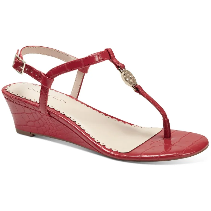 Trendy Flats Sale Charter Club Womens Palerrmo Thong Ankle Strap Wedge Sandals
