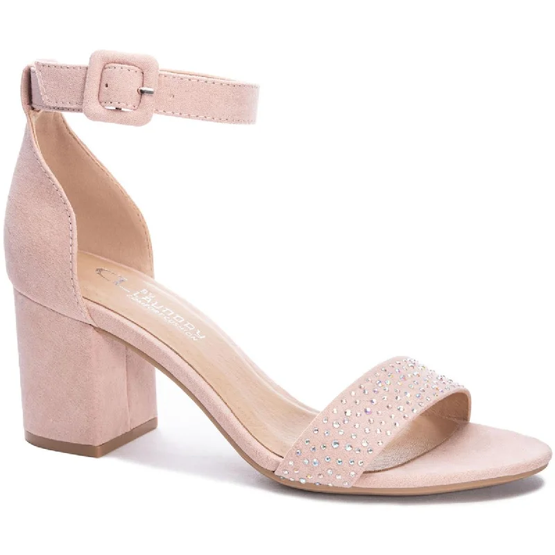 Fresh Fashion Discounts CL by Laundry Womens Jolly Faux Suede Ankle Strap Block Heels