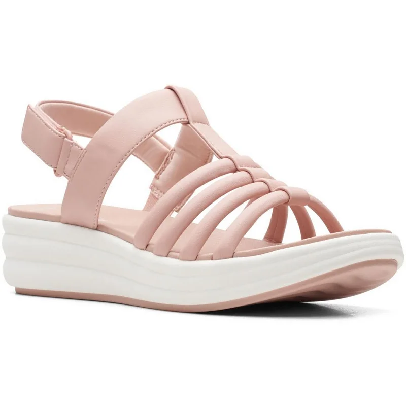 Special Offer Cloudsteppers by Clarks Womens Drift Ease Faux Leather Caged Sport Sandals