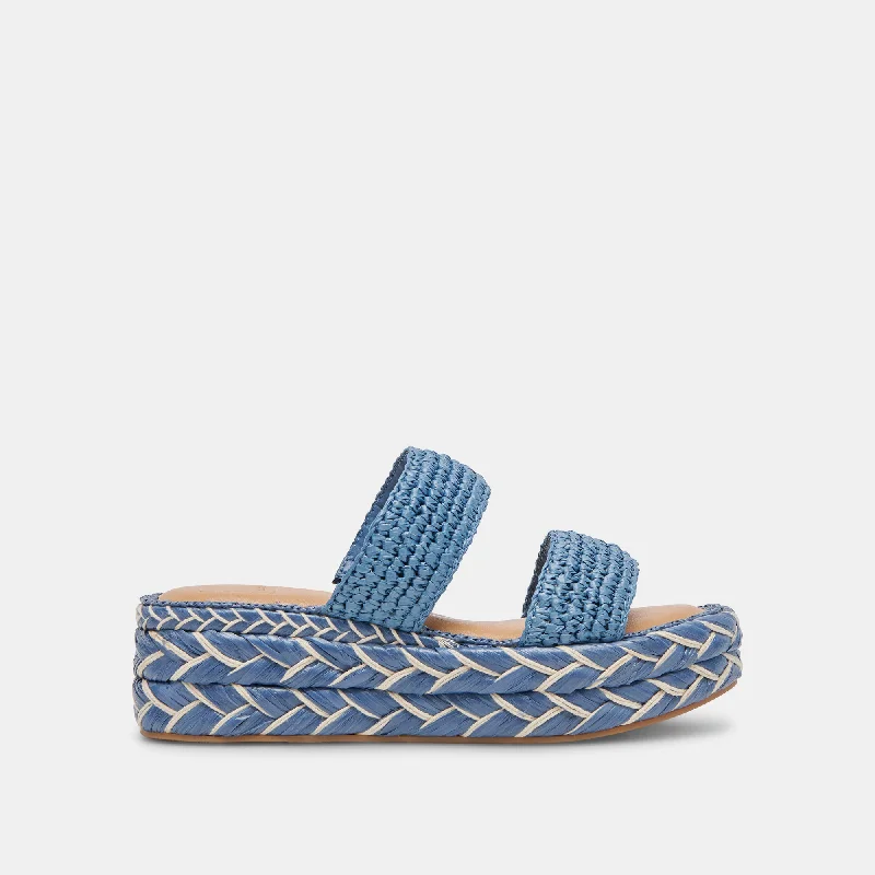 Seasonal Trends CORLA SANDALS BLUE RAFFIA