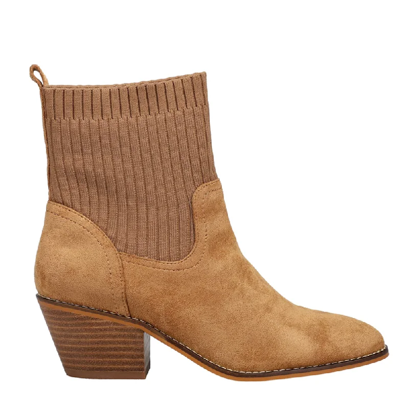 Chic Styles Crackling Pointed Toe Pull On Booties