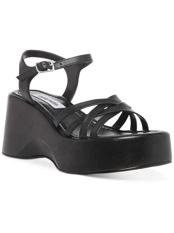 Crazy 30 Womens Buckle Criss-Cross Wedge Sandals