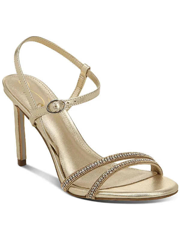 Crazy Discounts, Hurry Up Daisie Womens Leather Rhinestone Evening Sandals