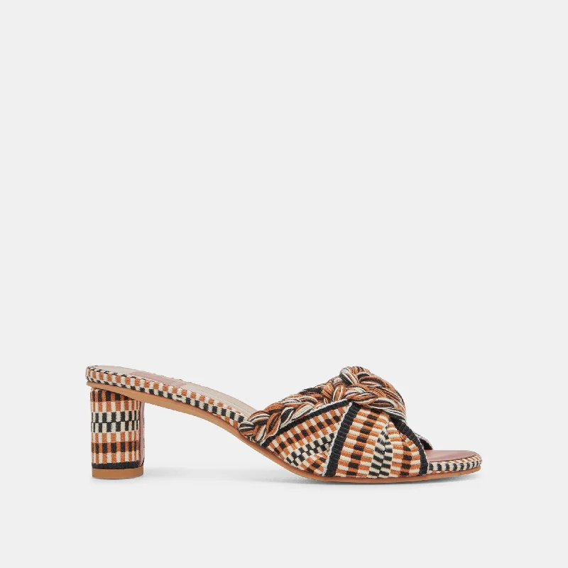 New In This Season DALLIE HEELS TAN MULTI WOVEN