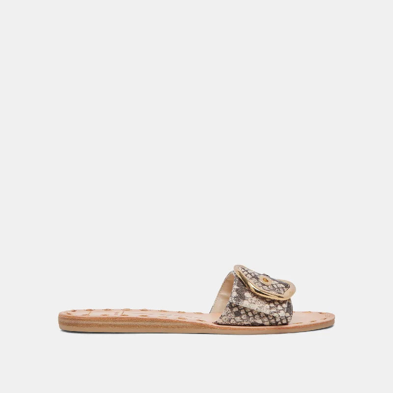Formal Shoes Deals DANNA SANDALS BLACK WHITE EMBOSSED SNAKE