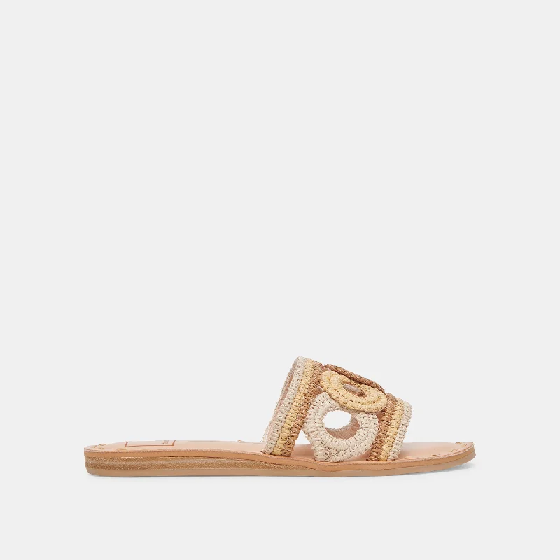 Walking Comfort Shoes DANY SANDALS NATURAL MULTI RAFFIA