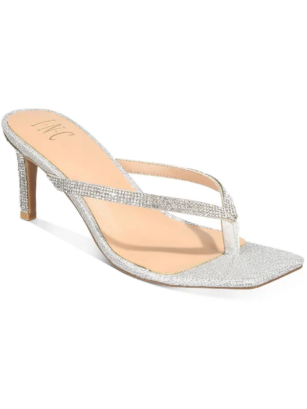 Fashion Forward Dionne Womens Faux Leather Toe-Post Dress Sandals