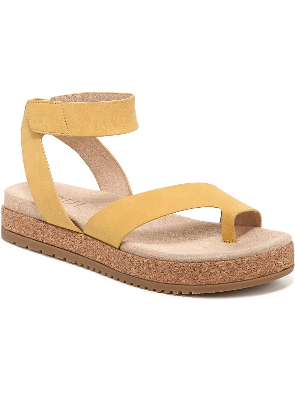 Top Deals Divina Womens Faux Leather Ankle Strap Platform Sandals