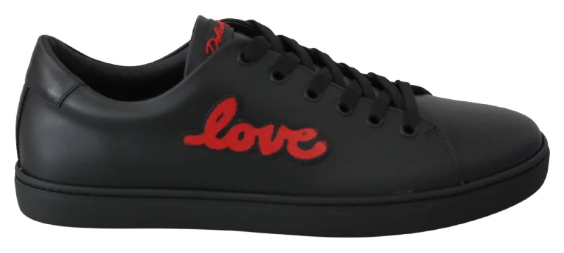 Dolce & Gabbana Elegant Leather Sneakers with  Women's Accents