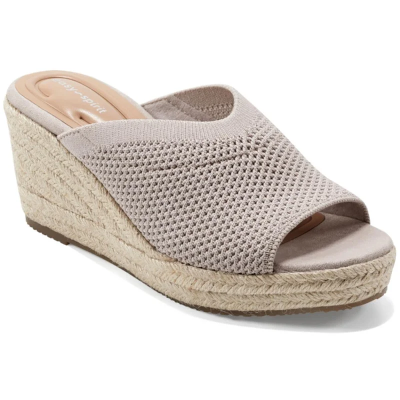 Easy Spirit Womens Jalen 2 Round Toe Slip On Wedge Sandals