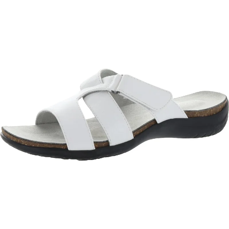 Easy Street Womens Frenzy Faux Leather Comfort Slide Sandals