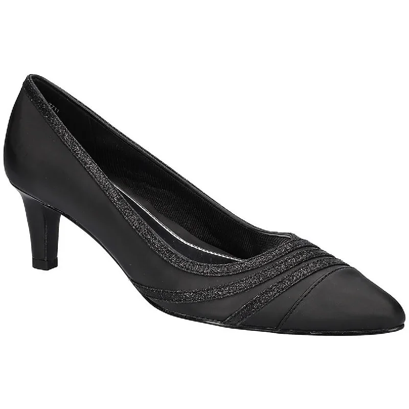 Stylish Basics Easy Street Womens Nobel Satin Glitter Pumps