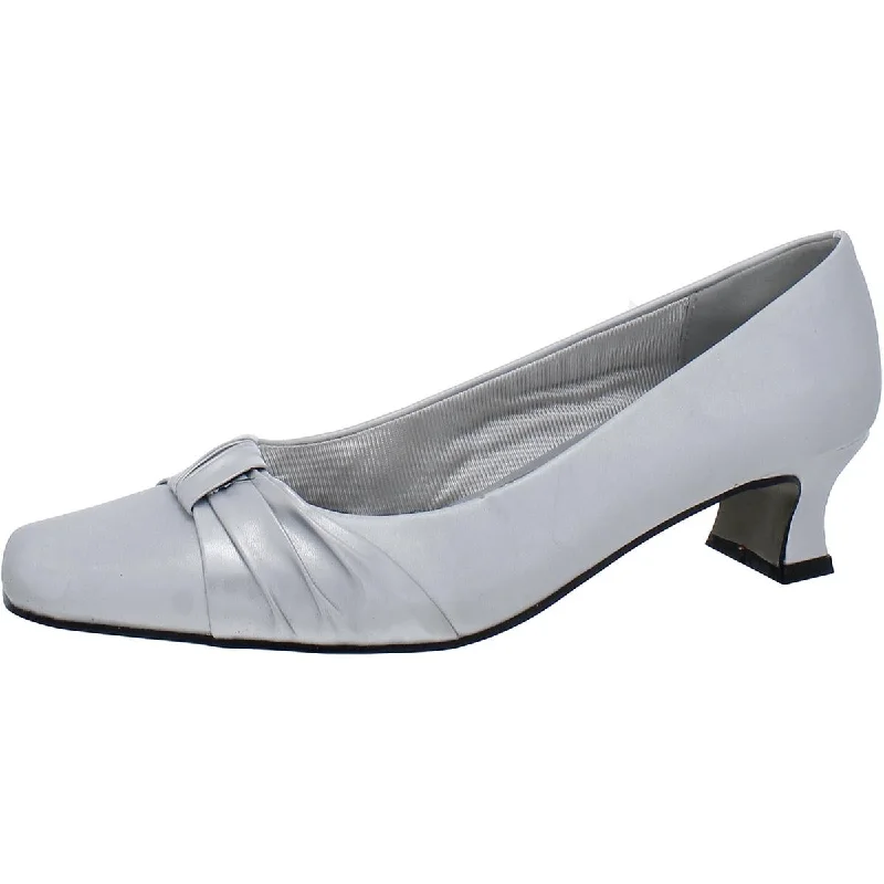 Designer Women's Shoes Easy Street Womens Waive Metallic Dressy Kitten Heels