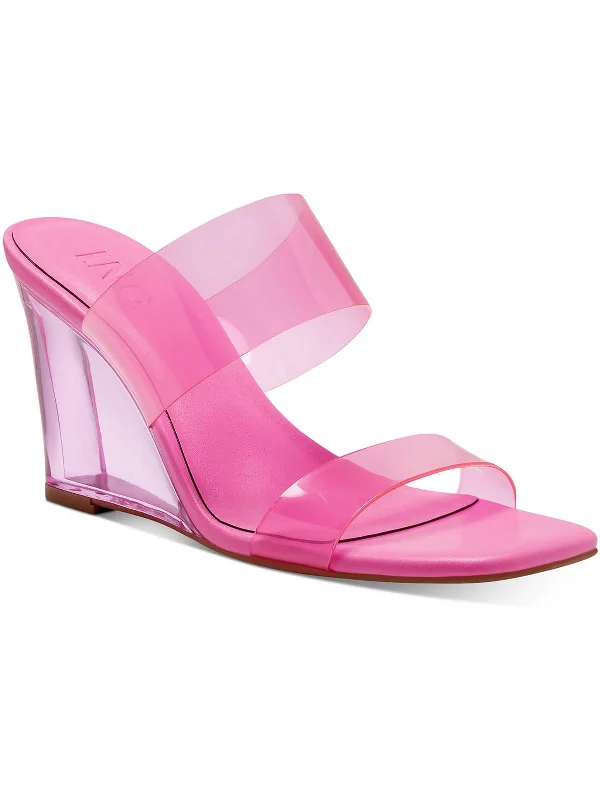 Modern Flat Shoes Offers Eleste Womens Transparent Slip On Wedge Sandals