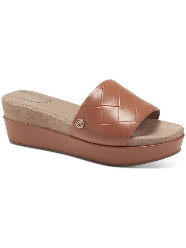 Fashion Sale Elizabetta Womens Faux Leather Embossed Slide Sandals
