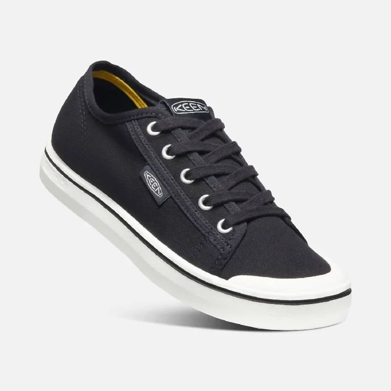 Elsa Canvas Retro Sneaker In Black And Star White