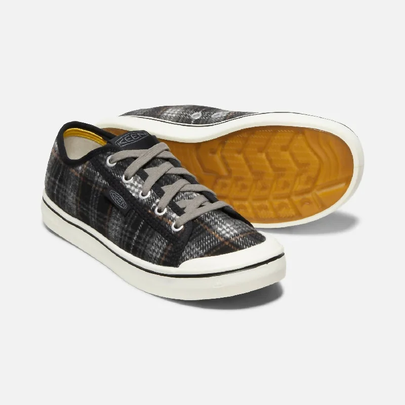 Elsa Sneaker In Black Plaid/steel Grey