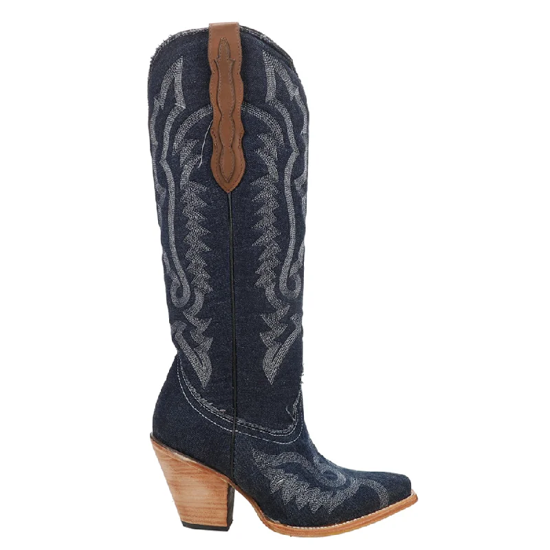 Women's Evening Shoes Embroidered Tall Pointed Toe Cowboy Boots