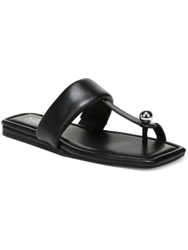 Casual Chic Estelle Womens Faux Leather Toe Loop Slide Sandals